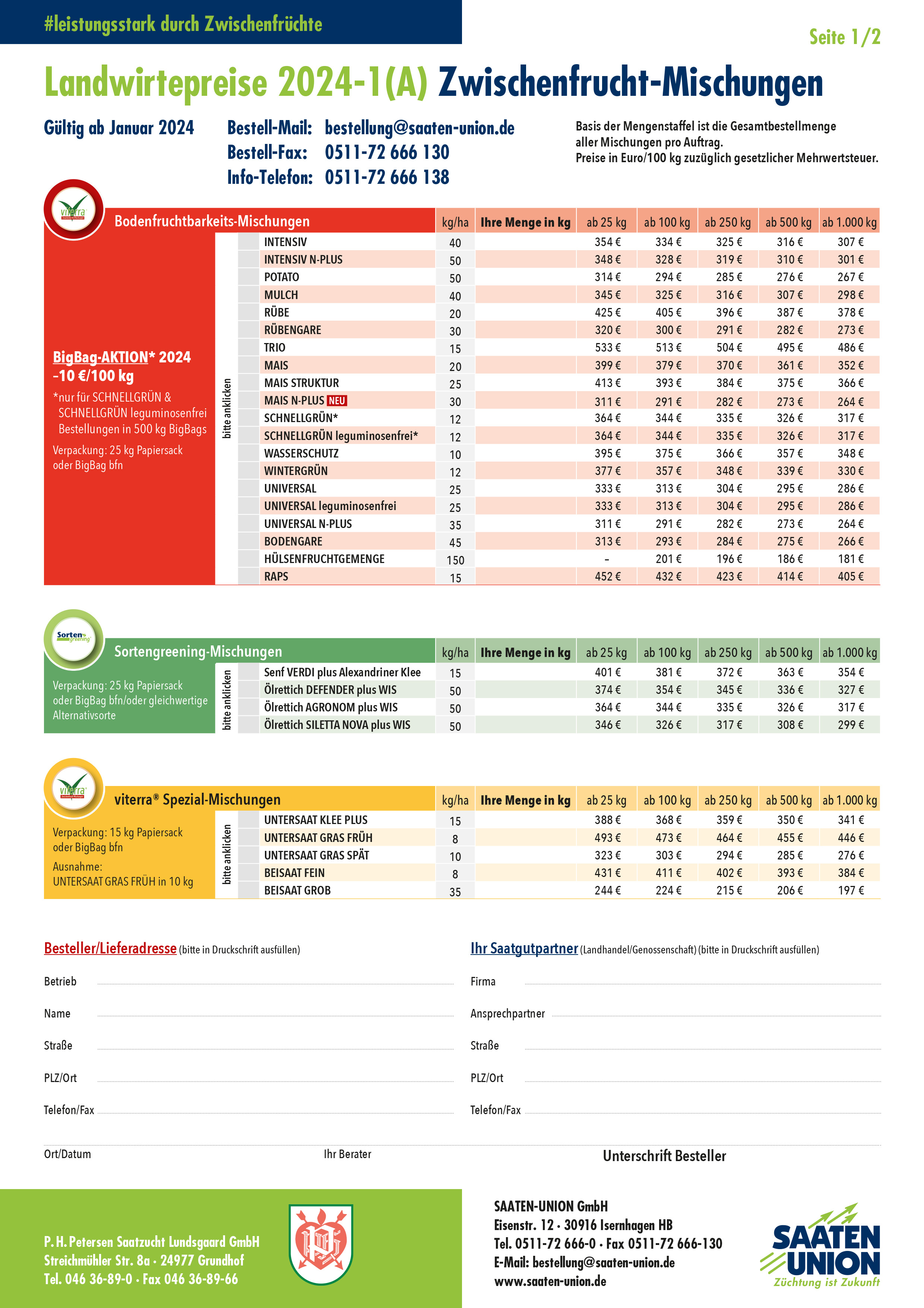 viterra® Bestellbogen 2023